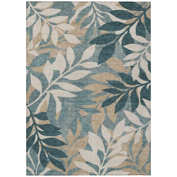 Chantille Machine Washable Indoor/Outdoor Abstract ACN2955 Teal 10 ft. x 14 ft. Area Rug