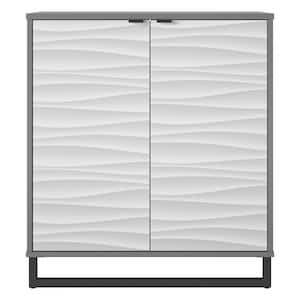 Fulton 2-Door Accent Cabinet, Faux Wave Pattern with Graphite