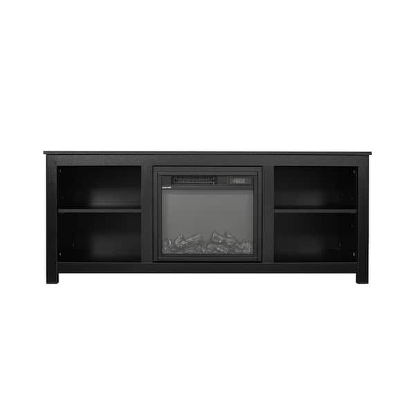 Z-joyee 57.87 in. Black Fireplace TV Stand Fits TV's up to 70 in.