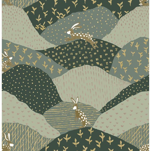 A-Street Prints Peter Green Rabbit Fields Wallpaper Sample
