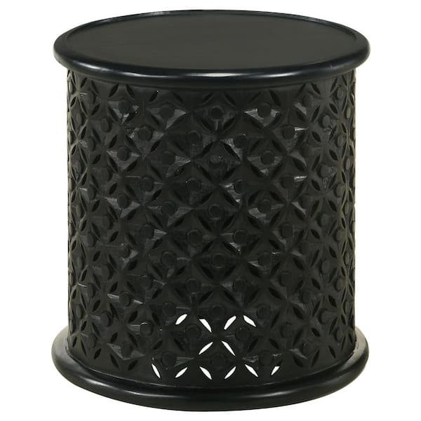 Coaster Krish Black Stain 17 in. Wood Round Accent Table