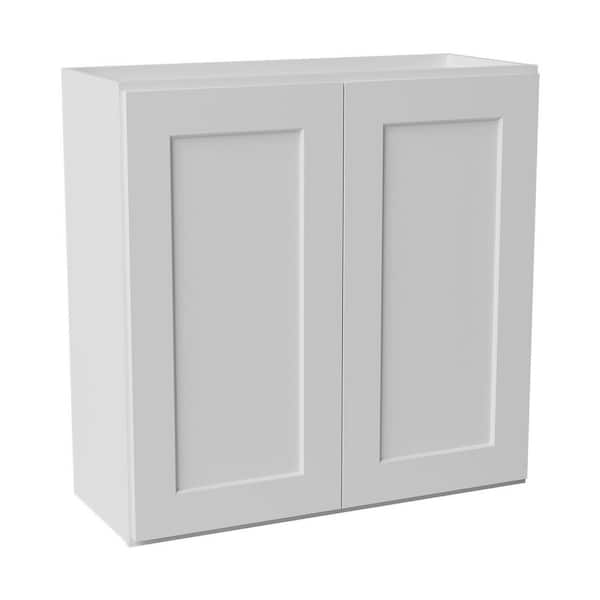 30 in. W x 12 in. D x 30 in. H Ready to Assemble Solid Wood Shaker Wall Kitchen Cabinet in White