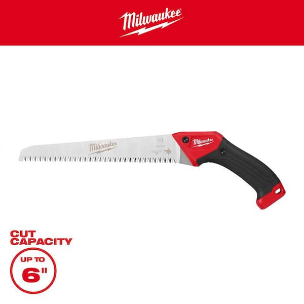 10 in. High Carbon Steel Straight Blade Fixed Pruning Saw with Ergonomic Handle and Reversible Scabbard