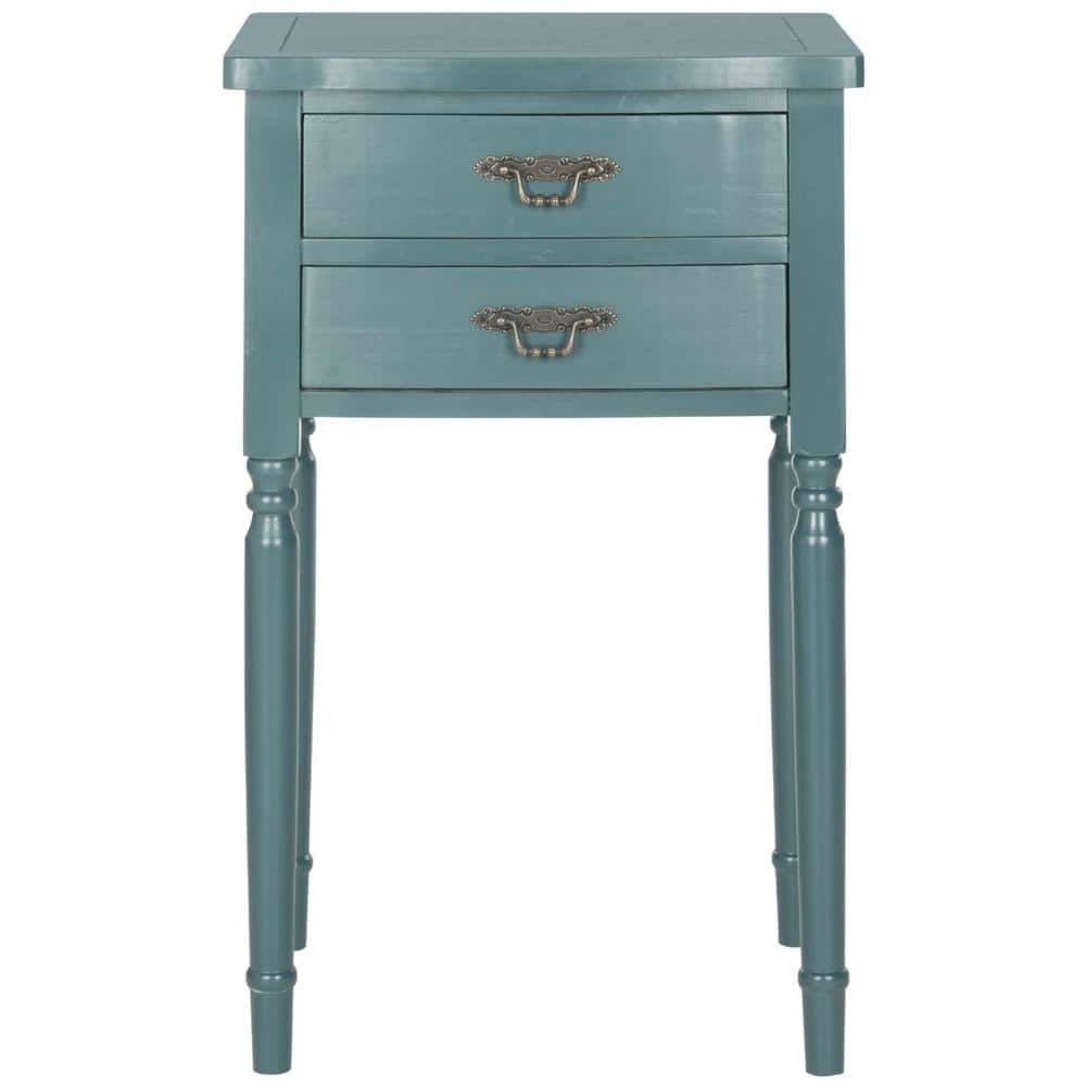 Safavieh Marilyn Teal Storage End Table Amh6575d The Home Depot