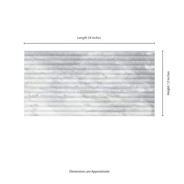 MSI Capri Blue Valentino Fluto 12 in. x 24 in. Honed Marble Fluted