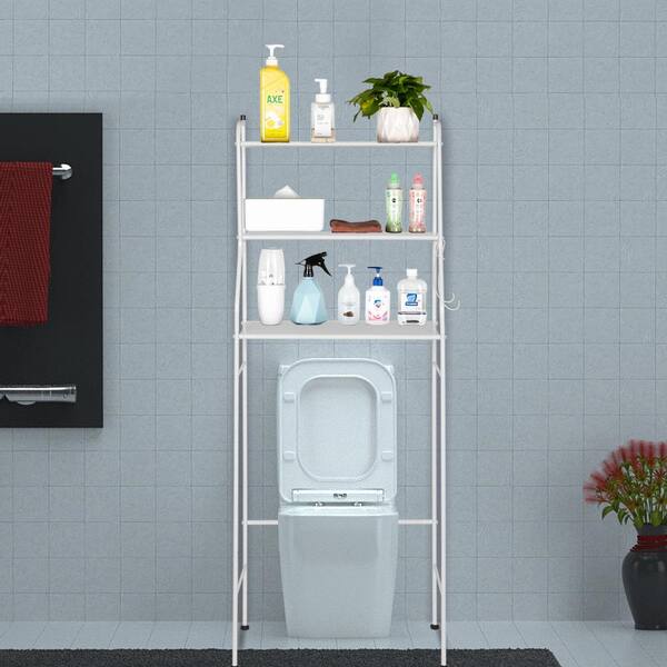 Frame White Chrome  Shower Basket / Bathroom Shelf 25cm White