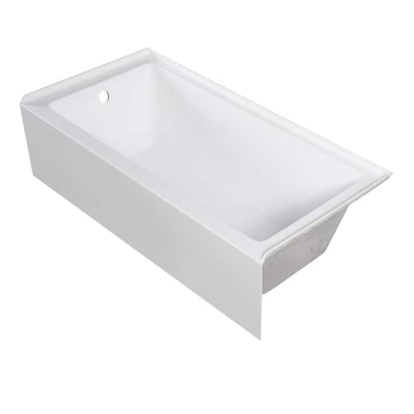 Ursula 60 in. x 32 in. Soaking Bathtub with Left-Hand Drain in White