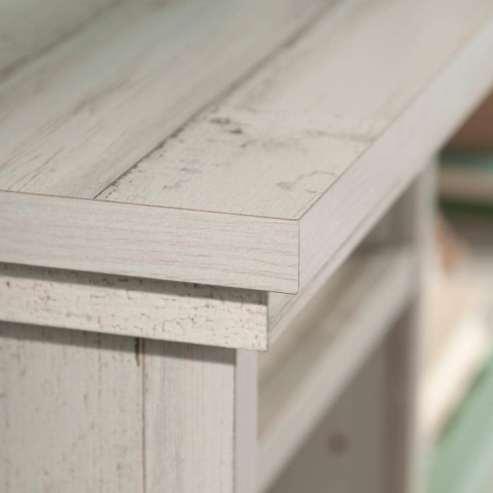 Full/Queen White Plank Wood Headboard with Storage