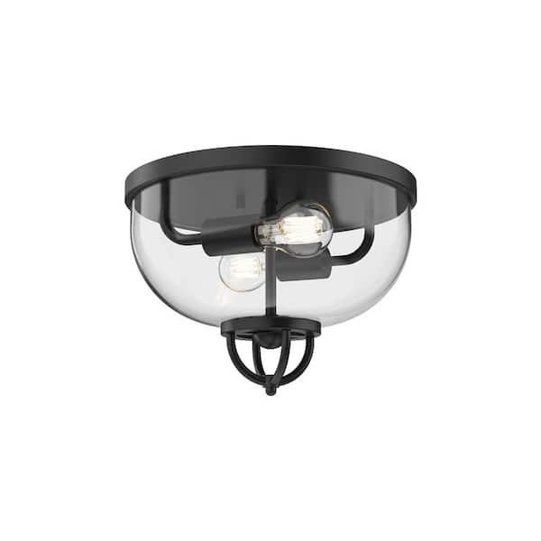 ALORA MOOD Marcel 11 in. 1 Light 60-Watt Matte Black Flush Mount