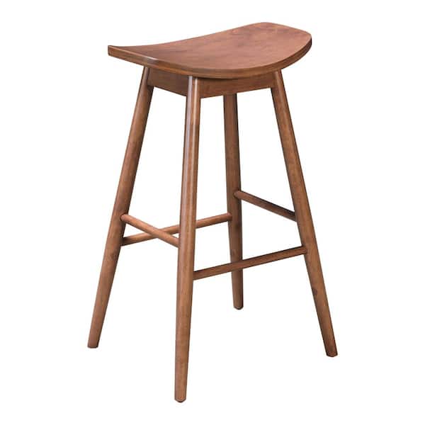 ZUO Trinity 31.3 in. Walnut Bar Stool (Set of 2)