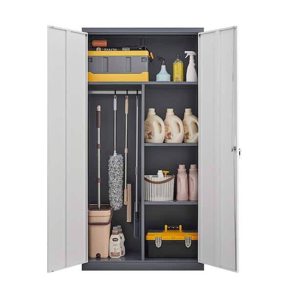 Kahomvis 70.8 in. H Steel Locker with Compartments, Metal Large
