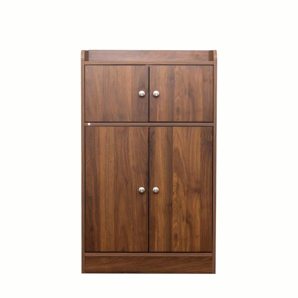 23.62 in. W x 10.63 in. D x 39.37 in.H Walnut Brown Linen Cabinet Kitchen S