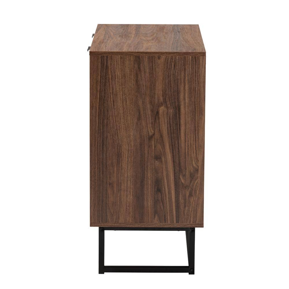 Sadia 31.5'' Walnut Brown Wood Storage Cabinet with Adjustable Shelving