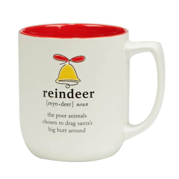 Mason Craft & More Red 18 oz Coffee Mug Cup Ceramic Raised Letters