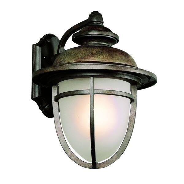 Bel Air Lighting Stewart 8-Light Dark Rust Outdoor LED Wall Lantern