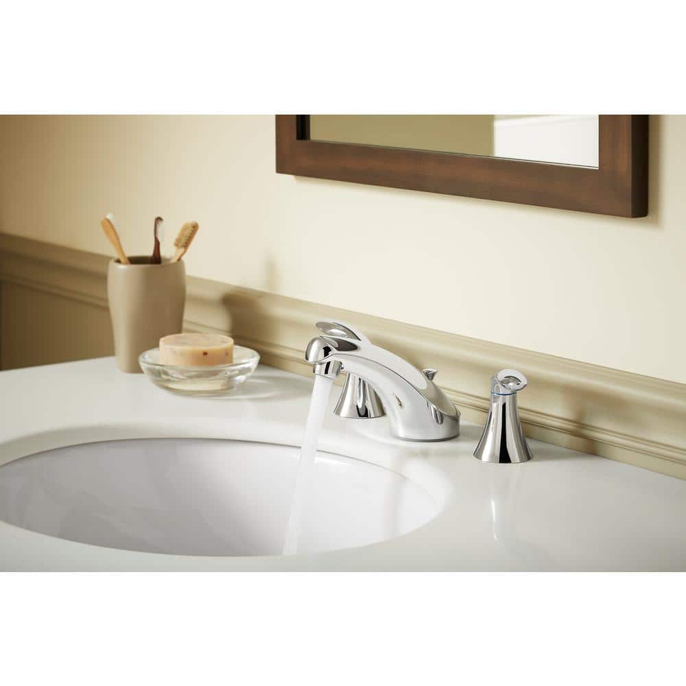 Elegant Polished Chrome Widespread Bathroom Sink Faucet with Lever Handles