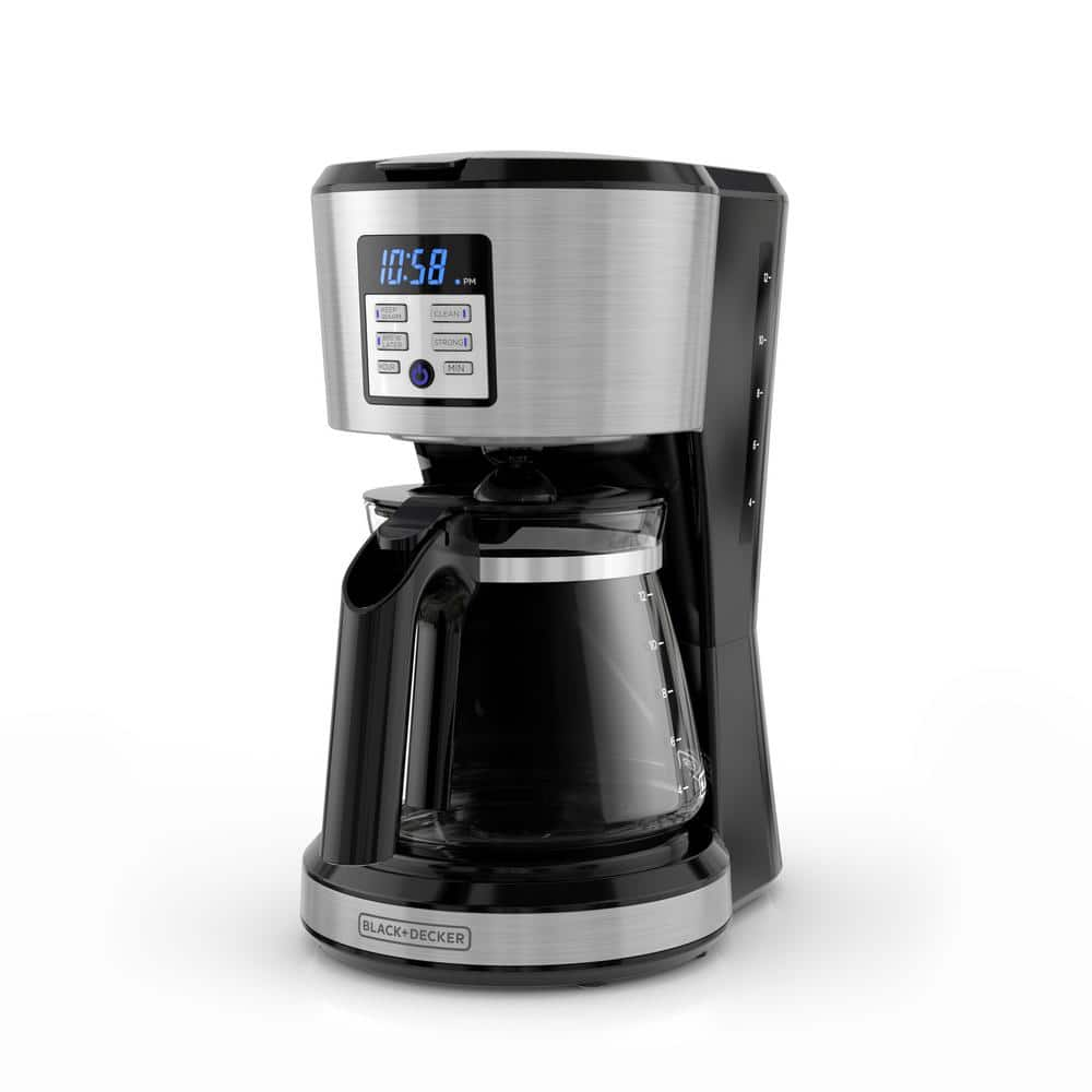 BLACK DECKER 12 Cup Silver Accents Programmable Coffeemaker with