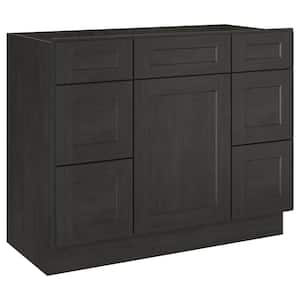 42 in. W x 21 in.D x 34.5 in.H in Shaker Charcoal Plywood Ready to Assemble Vanity Base Kitchen Cabinet