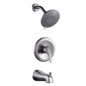 Single-Handle 5 -Spray Tub and Shower Faucet 1.8 GPM in. Brushed Nickel Valve Included