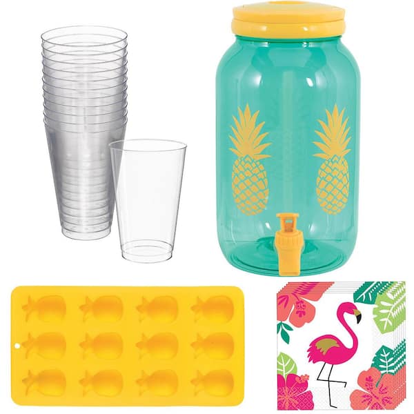 Plastic Pineapple Drink Dispenser Party Pack