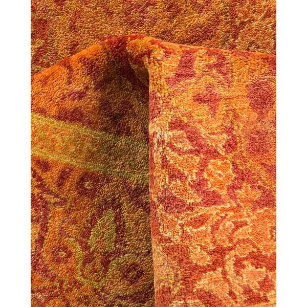 Mogul Orange 4  ft. x 6  ft. Oriental Wool Indoor Area Rug