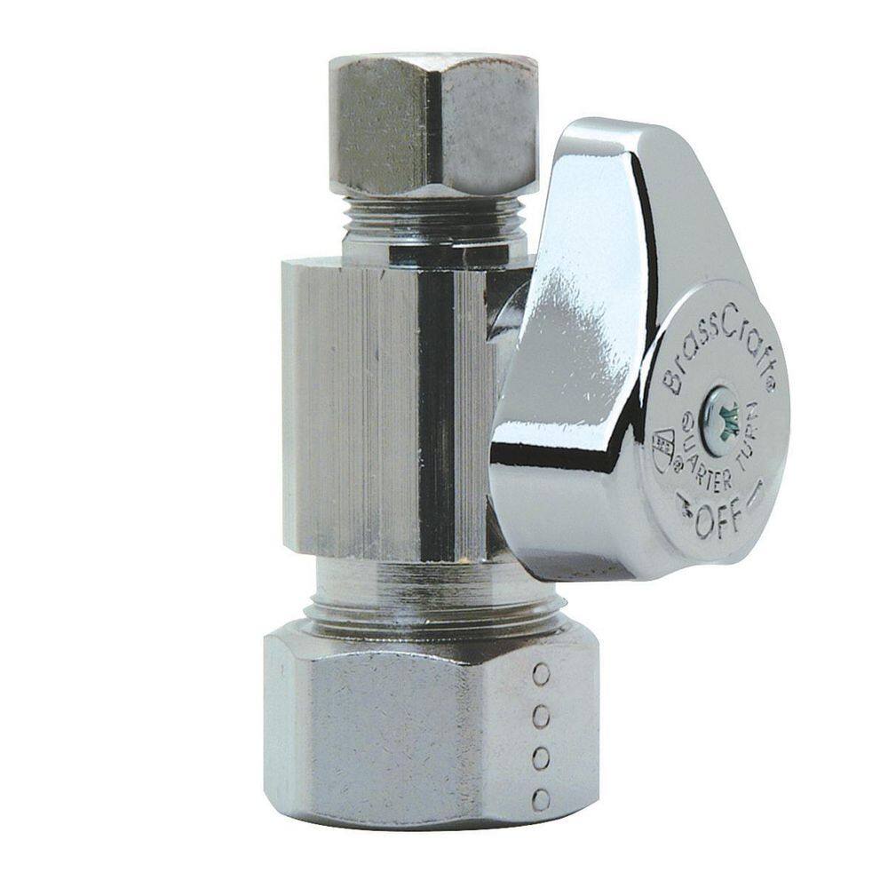 1/2 in. Nom Comp Inlet x 3/8 in. OD Comp Outlet Brass 1/4-Turn Straight Stop less Nut/Sleeve price history on PriceWatchPro