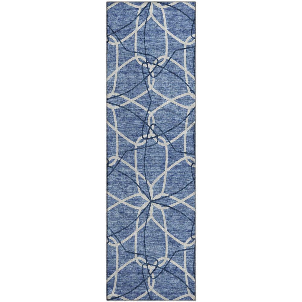 Mayfield Premium Machine Washable Abstract AMF950 Denim 2 ft. 3 in. x 7 ft. 6 in. Runner Rug price history on PriceWatchPro