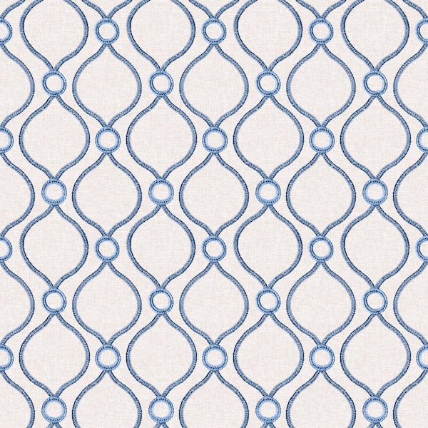 SURFACE STYLE Curveball Delft Geometric Vinyl Peel and Stick Wallpaper Roll ( Covers 30.75 sq. ft. )