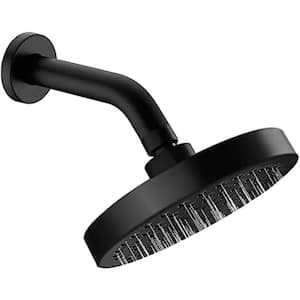High Pressure Shower Head 2-Spray Patterns with 1.8 GPM 6 in. ‎Ceiling Mount Rain Fixed Shower Head in ‎Matte Black.