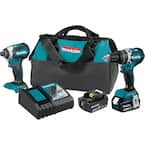 18V LXT Lithium-Ion Brushless Cordless Hammer Drill and Impact Driver Combo Kit (2-Tool) w/ (2) 4Ah Batteries, Bag