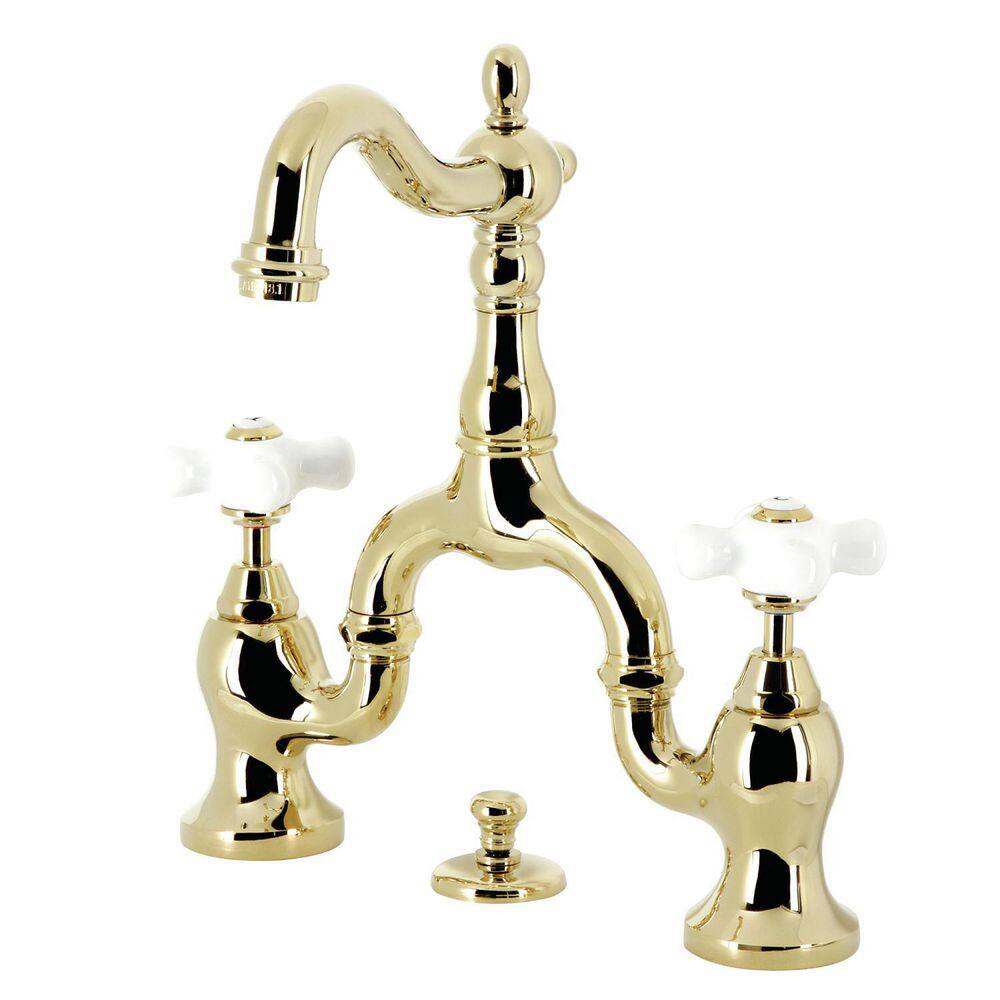 Kingston Brass English Country 2Handle 8 in. Bridge Bathroom Faucets