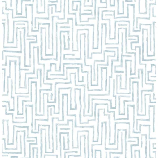 A-Street Prints Ramble Blue Geometric Paper Strippable Roll (Covers 56.4 sq. ft.)