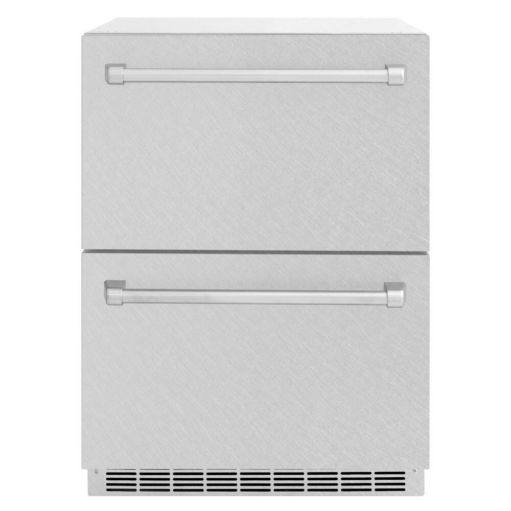 24 in. Touchstone 168 Can Outdoor-Rated Dual Refrigerator Drawer with Satin Stainless Steel Doors