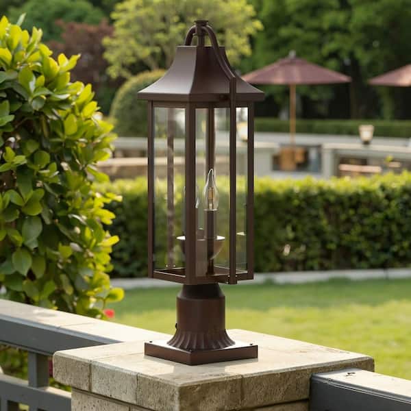 Maxax 23 in. 2-Light Bronze Metal Hardwired Outdoor Rust And