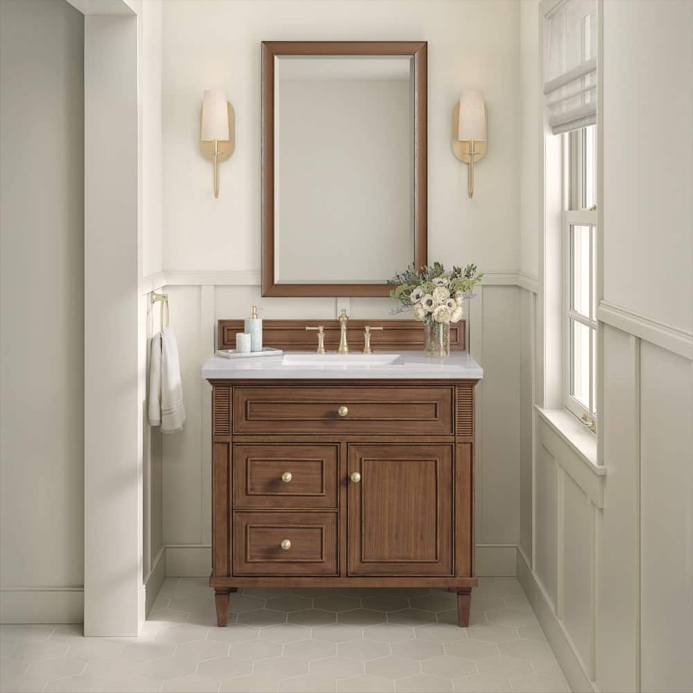 Lorelai 35.88 in. W x 23.5 in. D x 32.88 in. H Bath Vanity Cabinet Without Top in Mid-Century Walnut price history on PriceWatchPro