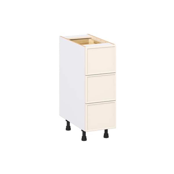 Fairview 12 in. Wx24 in. D x 34.5 in. H Assembled Slim Shaker Drawer Base Kitchen Cabinet in Washed Linen with 4-Drawers