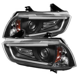 Dodge Charger 11-14 Projector Headlights - Halogen Model Only- Light Tube DRL - Black