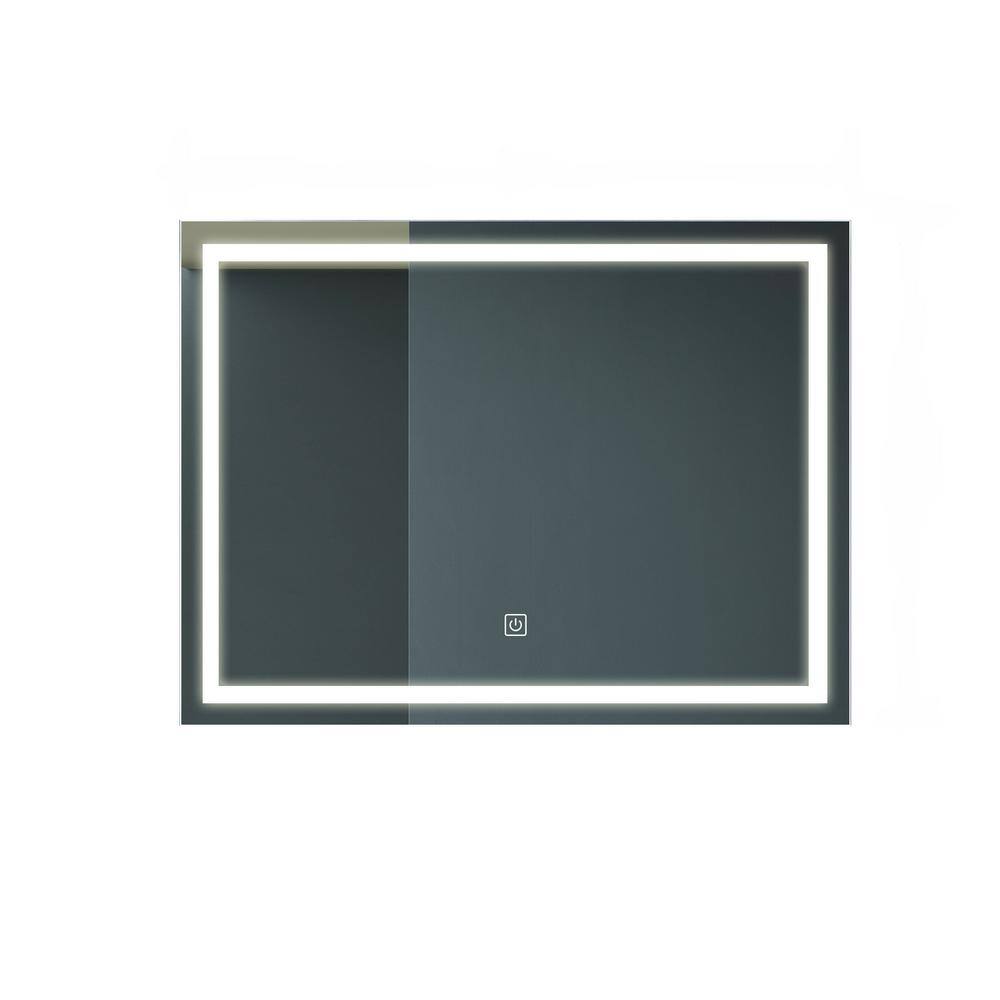 40 In W X 32 In H Led Rectangular Frameless Wall Bathroom Vanity Mirror With Dimmable Touch