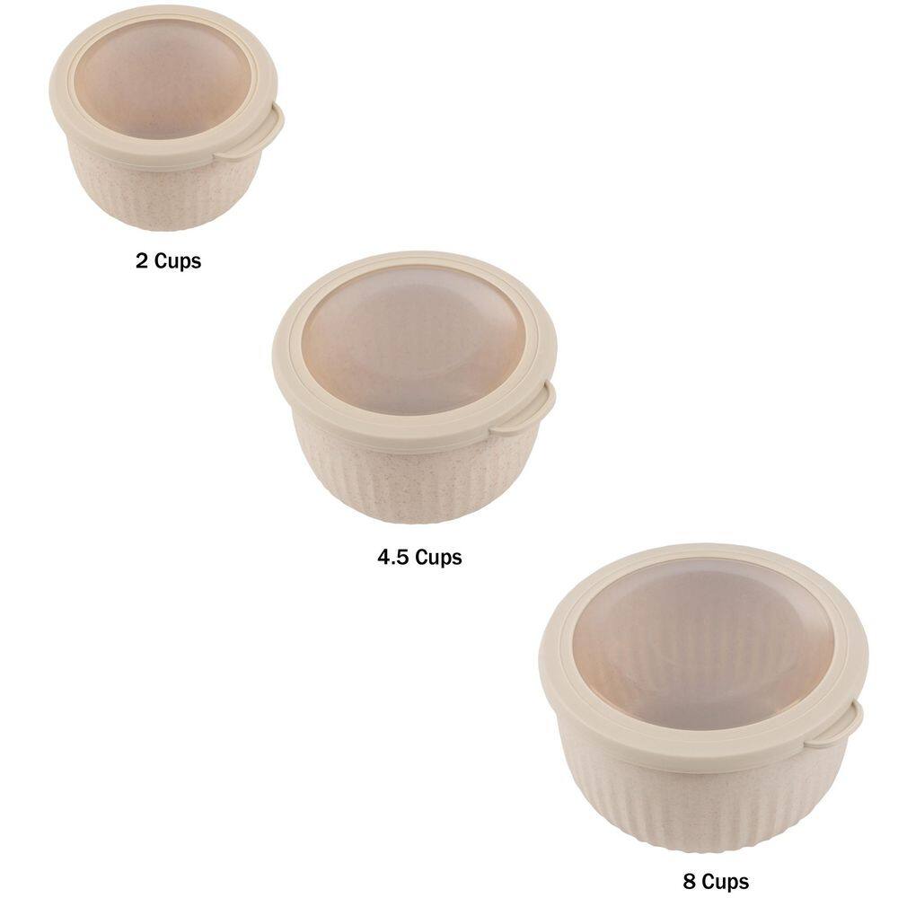 Teal 3-Piece Nesting Mixing Bowls with Lids Set - thumbnail 5
