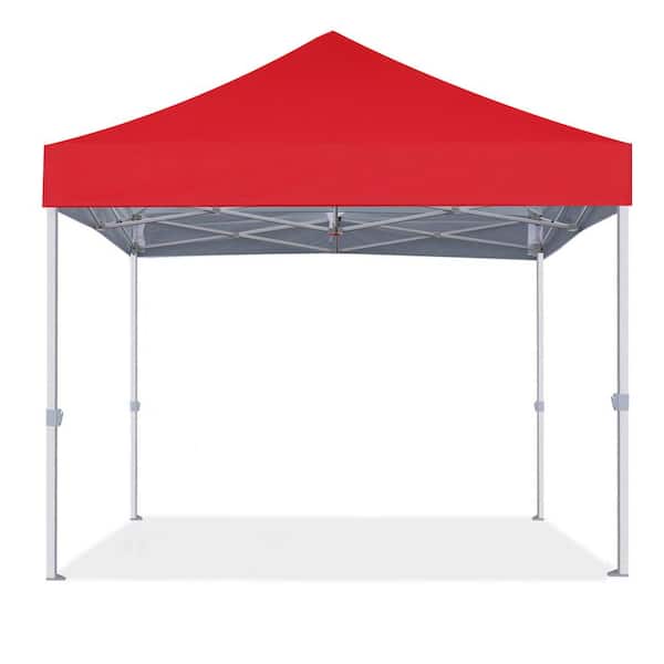 Terracemaster Commercial 8 ft. x 8 ft. Red Pop Up Canopy Tent with Roller Bag