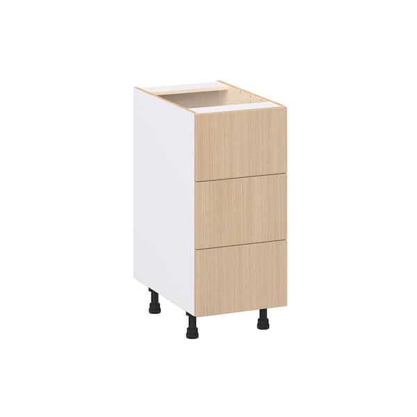 Timberline 15 in. W x 24.5 in. D x 34.5 in. H Assembled Shaker Drawer Base Kitchen Cabinet in Mojavi Oak with 3-Drawers