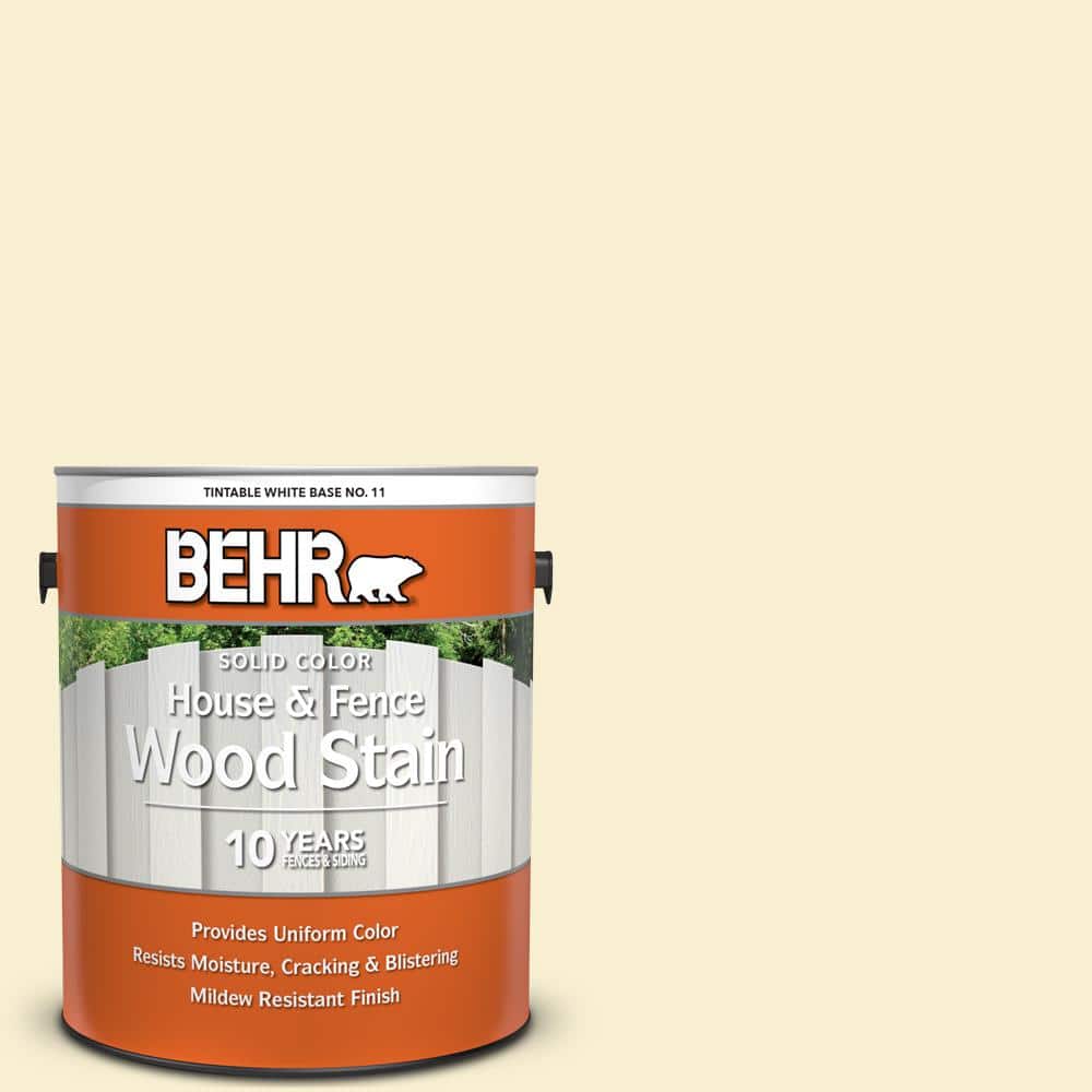 1 gal. #370C-2 Custard Cream Solid Color House and Fence Exterior Wood Stai