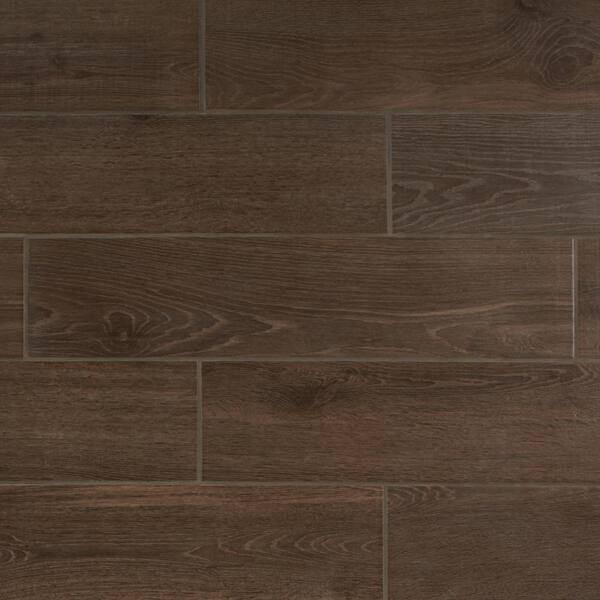 Daltile Lakewood Dark Brown 8 In X 36, Home Depot Ceramic Tile Wood Flooring