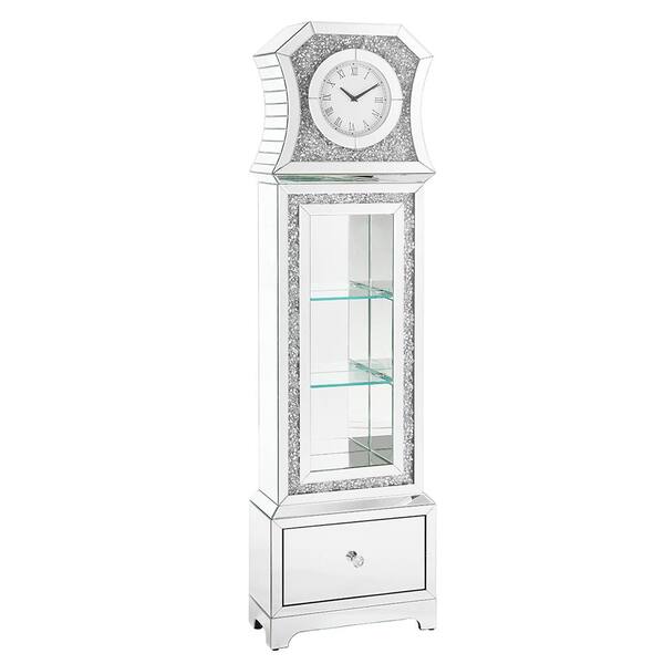 Acme Furniture Noralie Grandfather Clock with LED in Mirrored