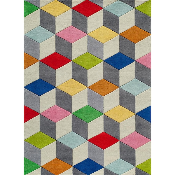 Momeni Lil Mo Hipster Color Cubes Multi 2 ft. x 3 ft. Indoor Kids Area Rug