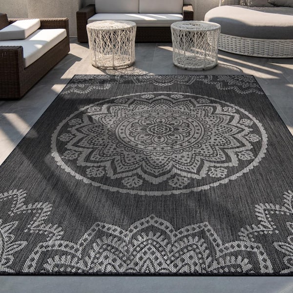 CAMILSON Outdoor Rug - Modern Area Rugs for Indoor and Outdoor patios,  Kitchen and Hallway mats - Washable Outside Carpet (8x10, Medallion - Dark  Grey/Light Grey) - Amazing Bargains USA - Buffalo, NY