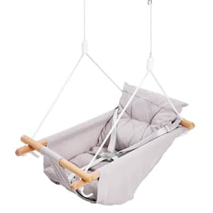 Canvas Hammock Swing Set 3 Modes Baby Swing 5-Point Harness Indoor Outdoor, 150 lbs. Weight Capacity, Integrated Cushion