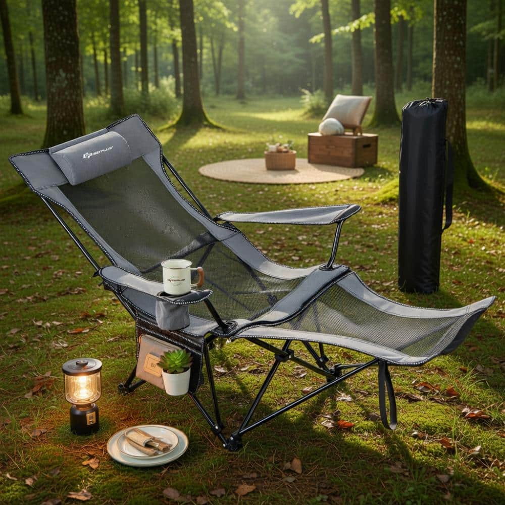 Foldable Camping Recliner With Footrest And Carry Bag price history on PriceWatchPro