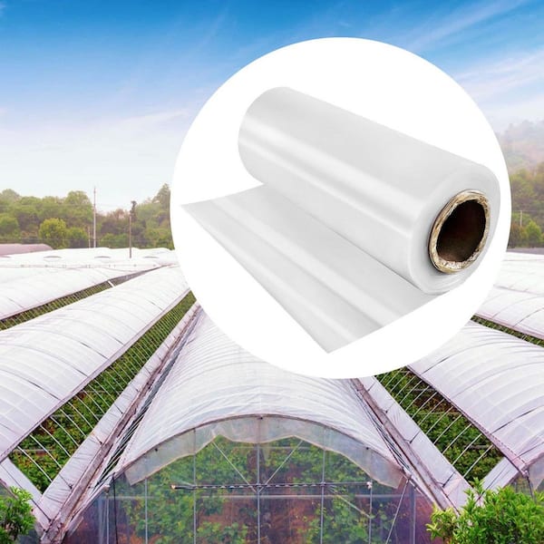 Greenhouse Film 20 x 100 ft., 6 Mil UV Resistant Polyethylene Plastic, Clear Film for Greenhouse, Superior Strength