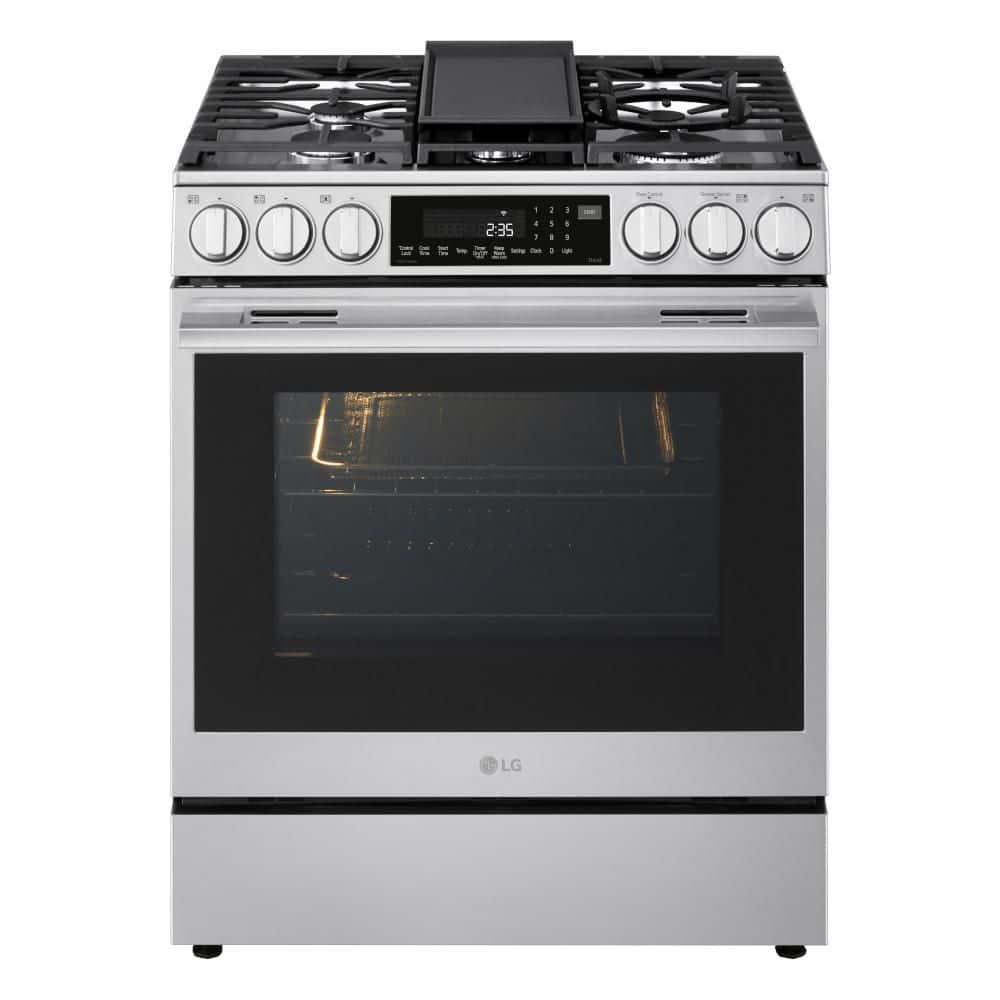 Smart Gas 30 in. 5 Burners Slide In Gas Range in Stainless Steel with ProBa